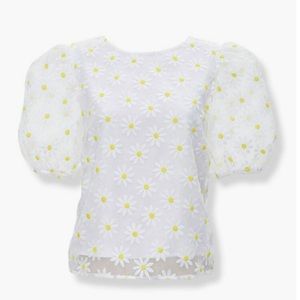 Puff-Sleeve Daisy Top